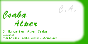 csaba alper business card